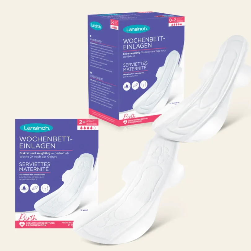 LANSINOH - 2 PACKETS -  Serviettes maternité ( 0-2 semaines 10pcs ) + ( 2+ semaines 12pcs )