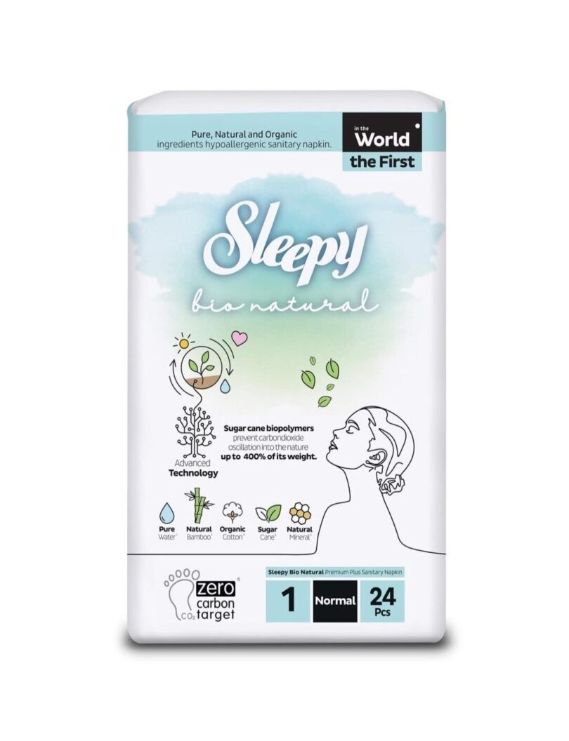 Sleepy Bio Natural Premium Plus serviettes hygièniques 1 Normal 24 Pièces