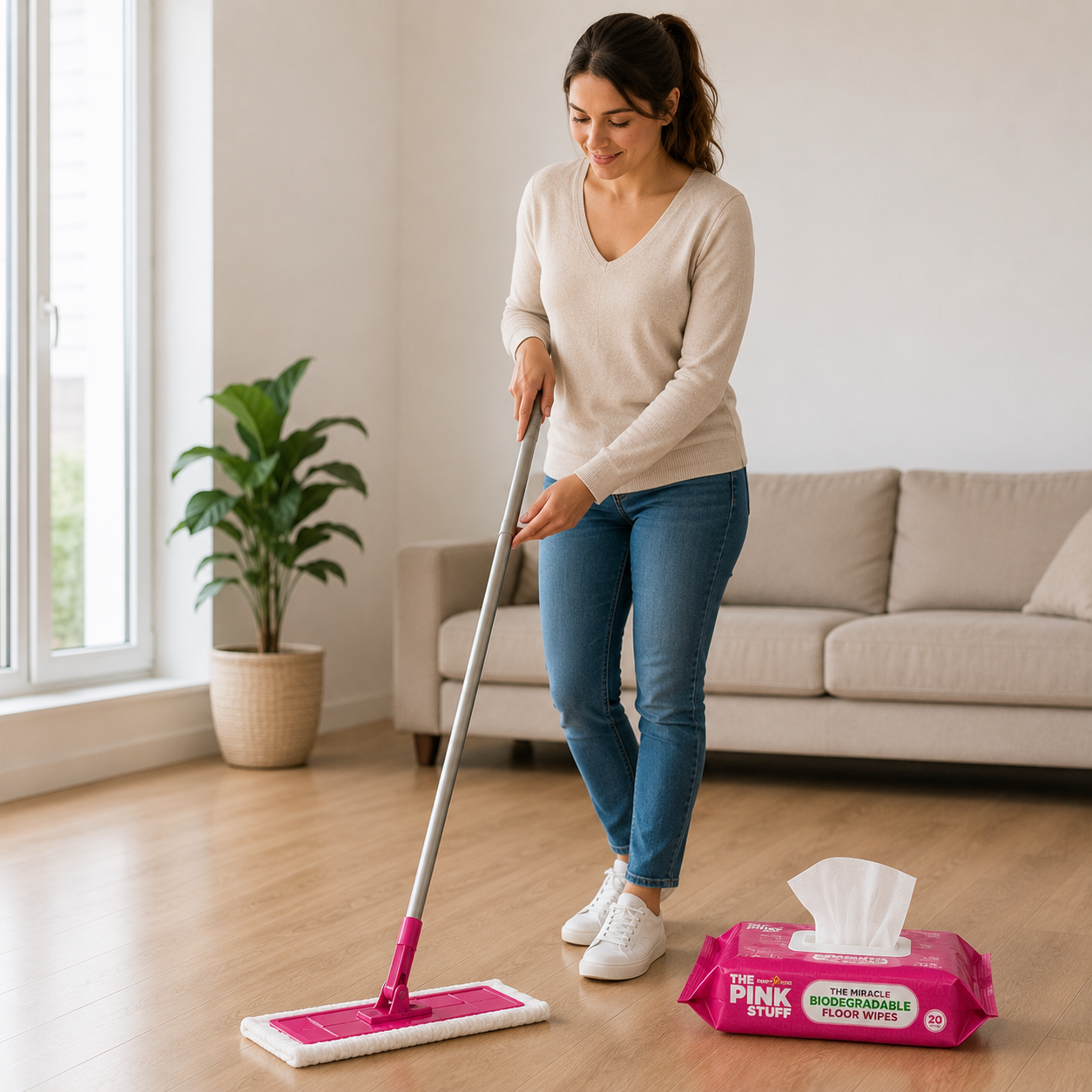 The Pink Stuff Miracle Lingettes de Sol Biodégradables - 20 Unités – Image 2