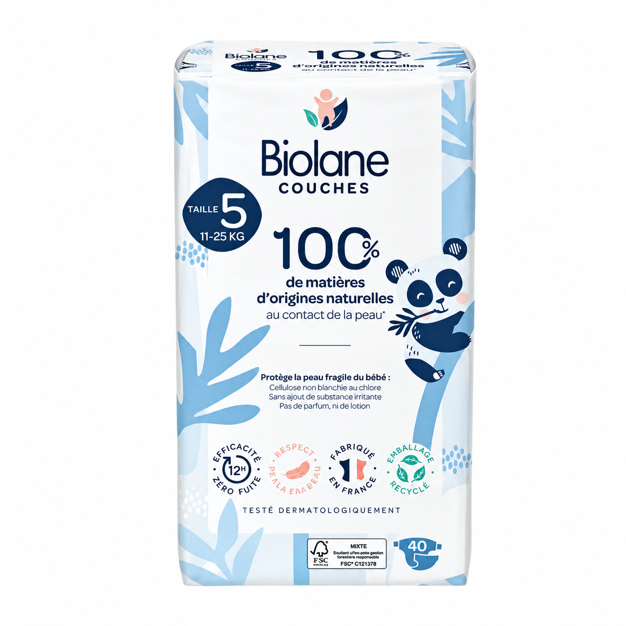 Biolane Couches Écologiques Taille 5 (11-25kg) - 40 Unités