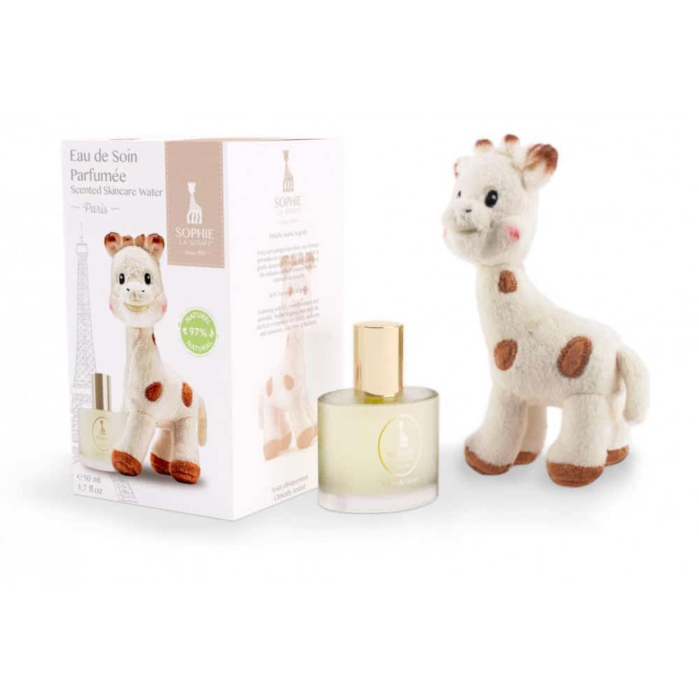 SOPHIE LA GIRAFE EAU DE SOIN PARFUMEE PARIS 0M+ 50 ML + SOPHIE JOUET PELUCHE DOUX 17 CM