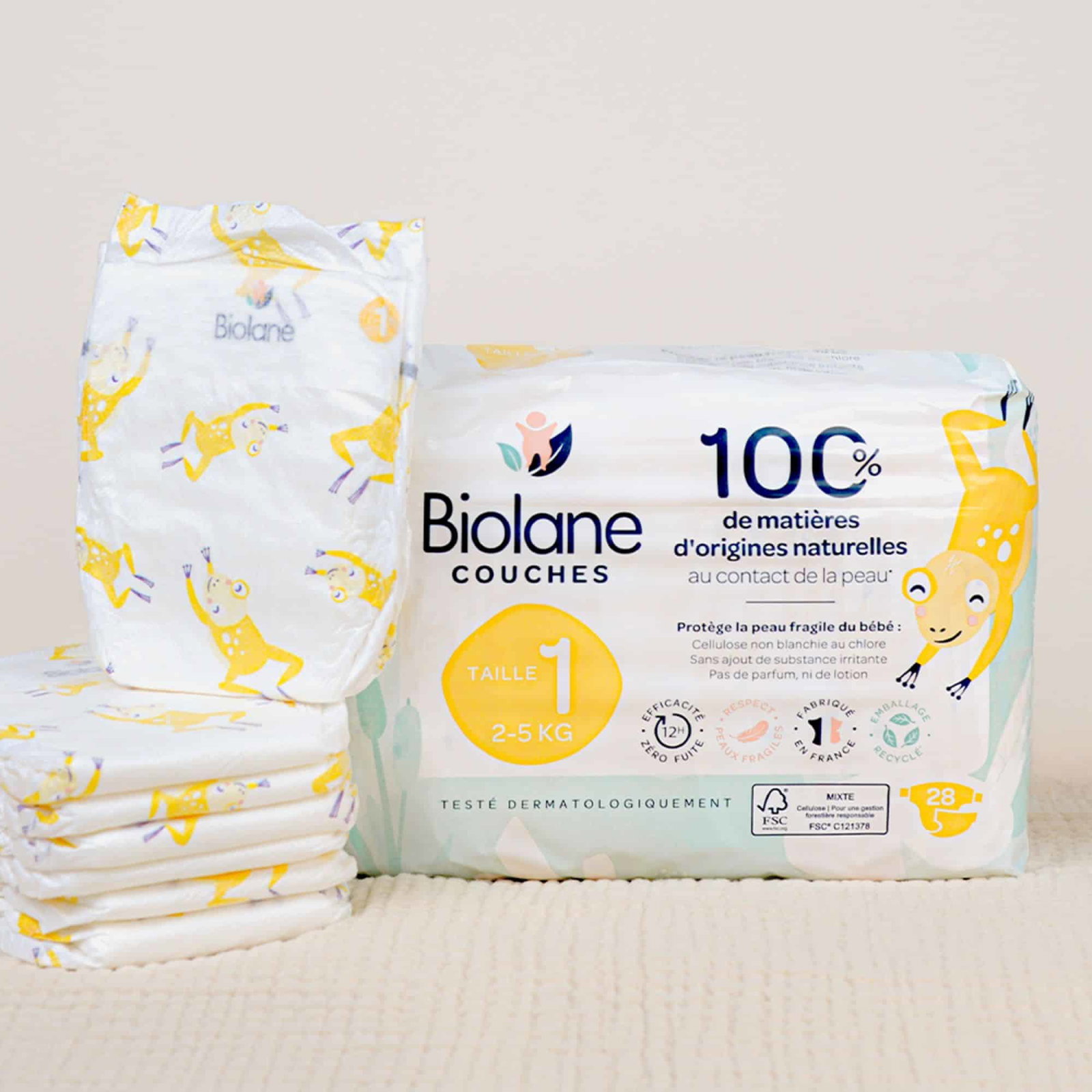 Biolane Couches Naturelles 28un Taille 1 (2-5 Kg) – Image 2