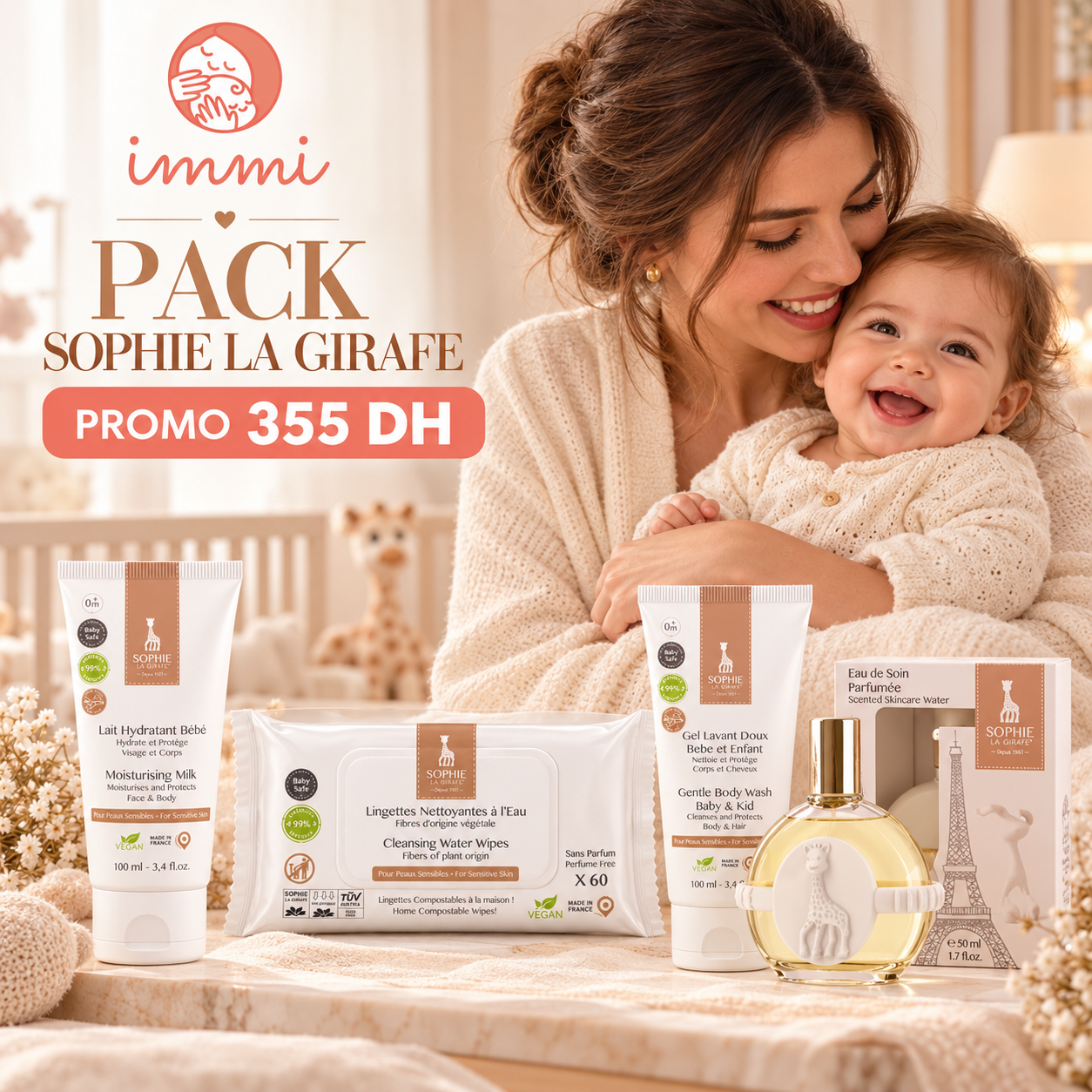 Pack Sophie la Girafe – Toilette et soin bébé | 355 DH – Image 2