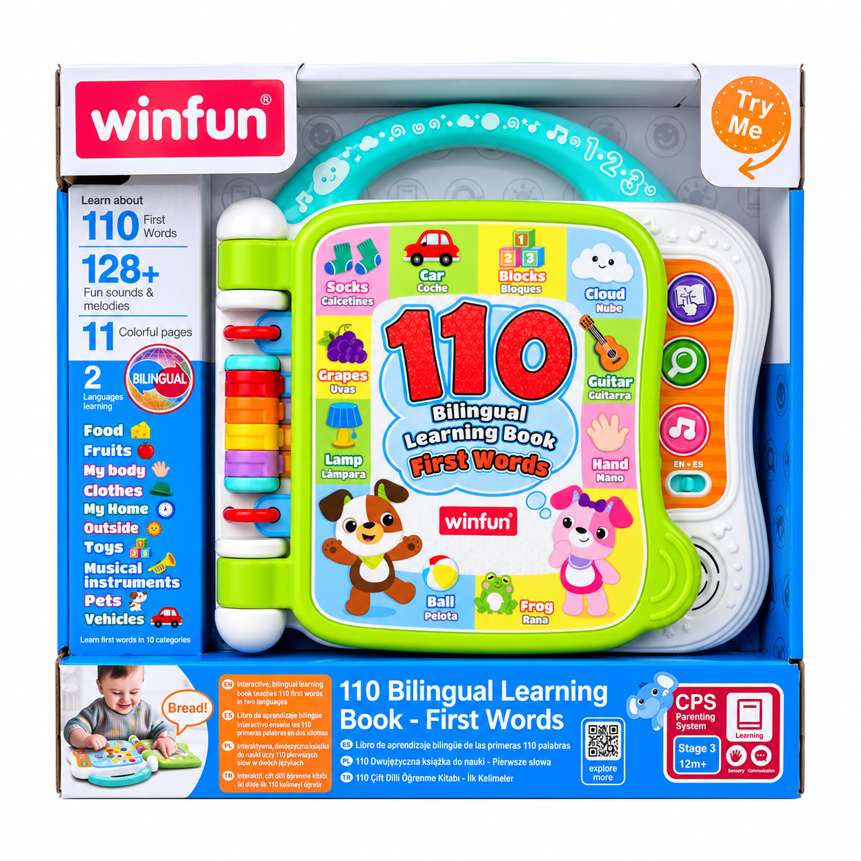 WinFun Livre d’Apprentissage Bilingue 110 Premiers Mots – 18m+